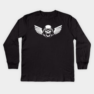 Astra Militarum Inspired Imperial Guards Skull Kids Long Sleeve T-Shirt